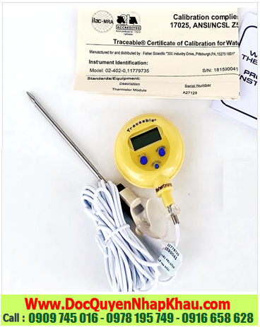Traceable 4339, Nhiệt kế Hồ Bơi –50 to 300°C Traceable@4339 Water-Resistant Traceable® Thermometer 